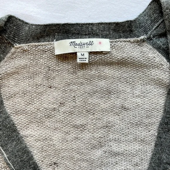 NWOT Madewell Sandstiched %100 Linen Cardigan Size Medium - Picture 7 of 11